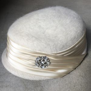 Vintage White Pillbox Hat by Noreen Fashion